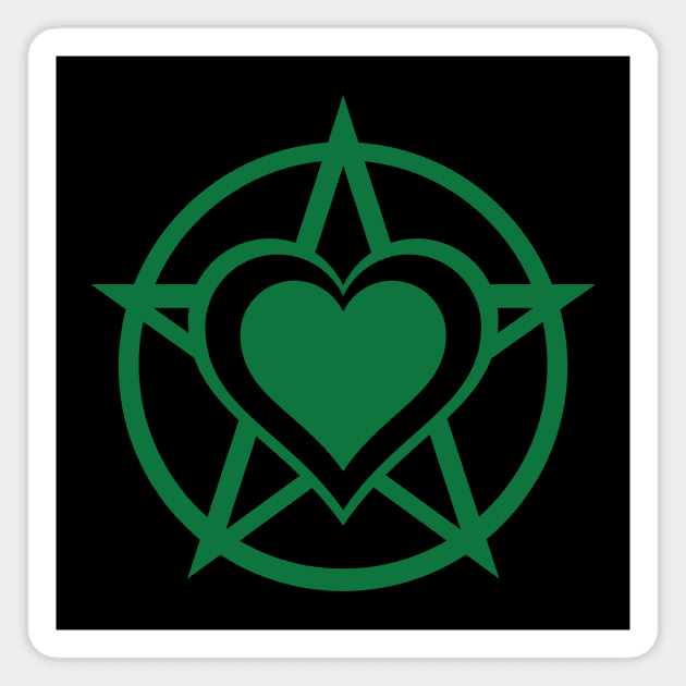 Green Pagan Heart Cheeky Witch® Magnet by Cheeky Witch